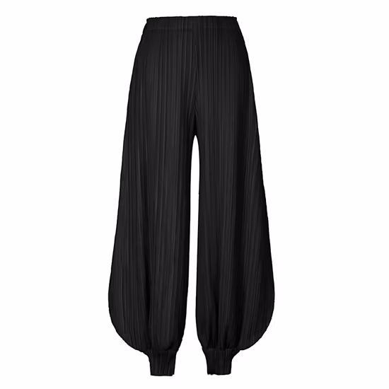 Pantaloni o culotte con cintura ampia alla moda casual in tinta unita con stampa in lino